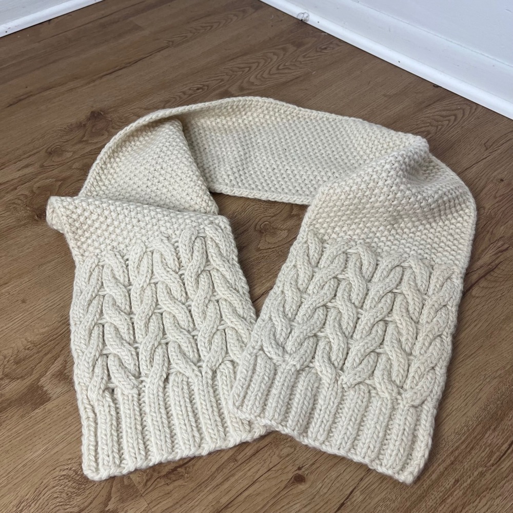 GAP Cream Cable‎ Knit Wool Mohair Scarf One Size Fits All